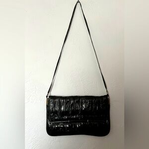 Vintage Black Eel Skin Shoulder Bag Purse
